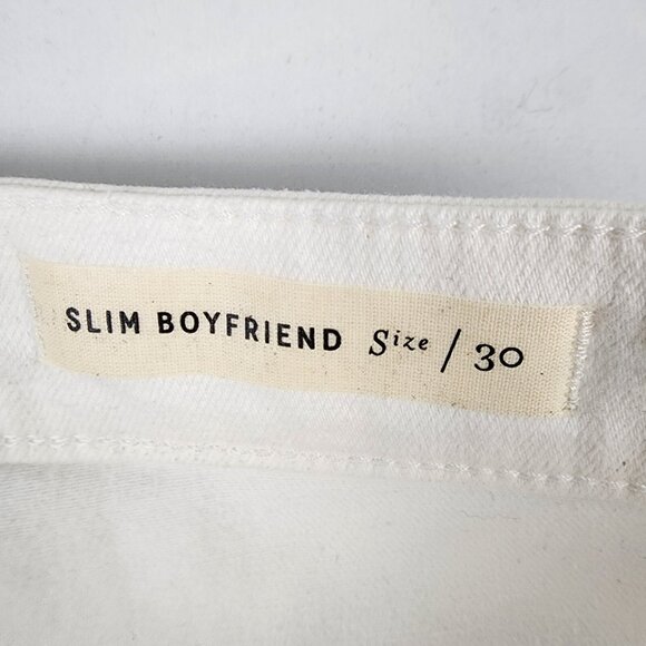 Pilcro & The Letterpress Jeans Womens 30x29 White Distressed Slim Boyfriend NWT - Picture 5 of 14